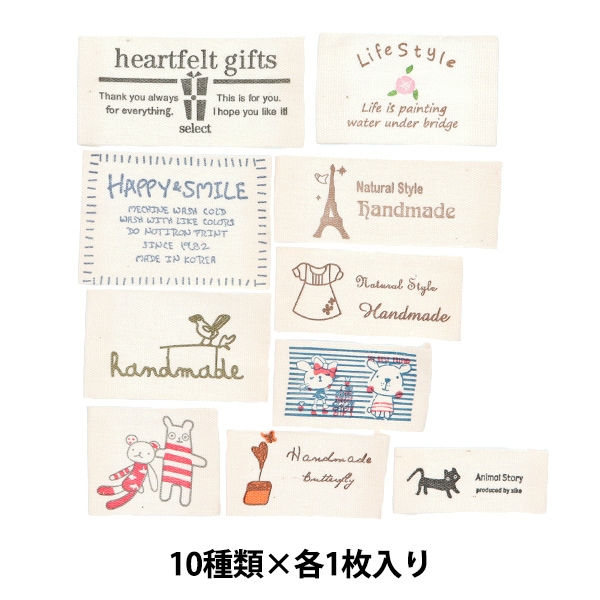 タグラベル 『コットンタグ 10種類×各1枚入り CT-01』 雑貨,ワッペン