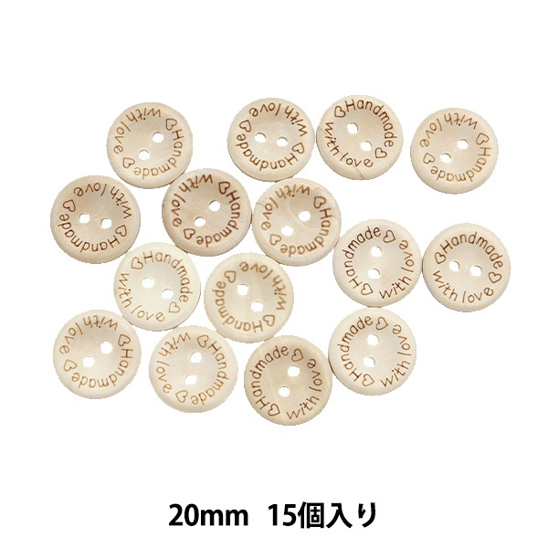 ボタン 『ウッドボタンミックス 20mm ナチュラル WB20K』 服飾,ボタン