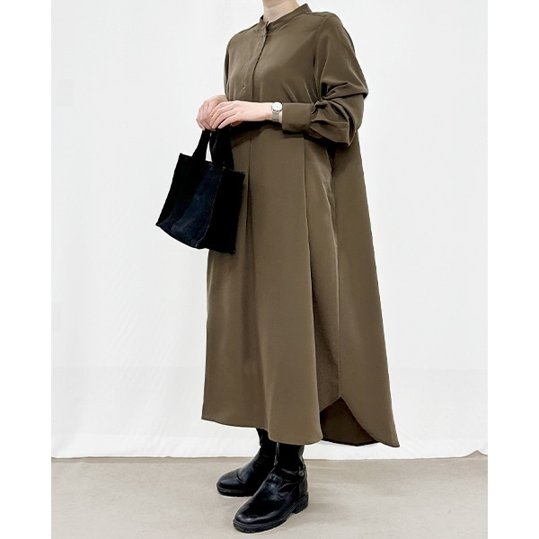 ワンピース 『スキッパーシャツワンピース ワインゴールド SA00683-40