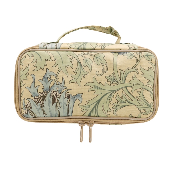 収納ケース 『BEST OF MORRIS柄 ポーチ ハンドル付 ベージュ×ライト