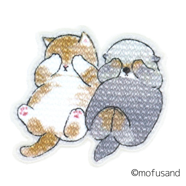 ワッペン 『刺繍ワッペンシール ねこ&ラッコ UTN158』 雑貨,ワッペン