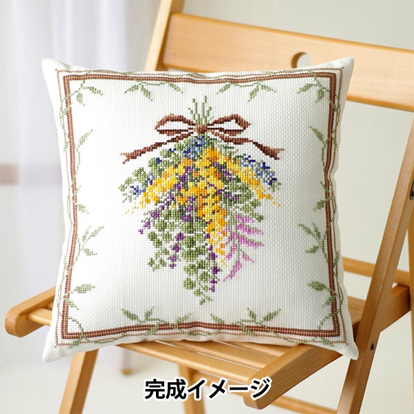 クロスステッチ完成 ミュゲ オリムパス 刺繍キット クロスステッチ 額付 初級 ヒマワリの