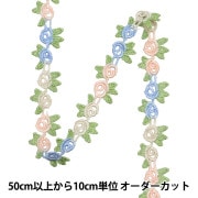 レース 『レトロ花柄レース 1.2m イエロー RFL01』 ソーイング,リボン