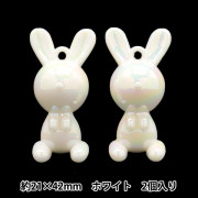 アクセサリー素材 『アクリルチャーム うさぎ ブラック 2個入り A4714