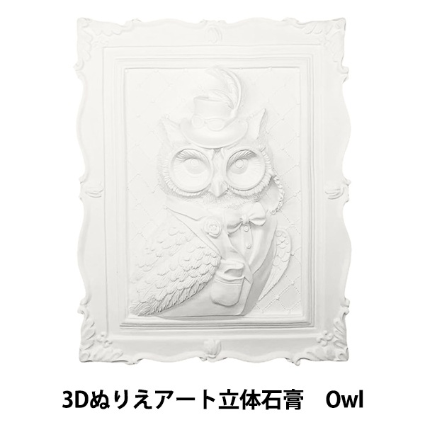 アート画材（漫画画材含む）セット 画材セット 『3D塗り絵アート立体石膏 アニマル Owl 3D』 画材
