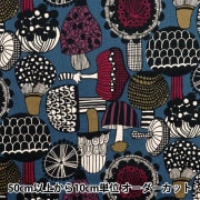 数量5から】 生地 『綿麻キャンバス 北欧柄 レッド AP51901-2C』 生地