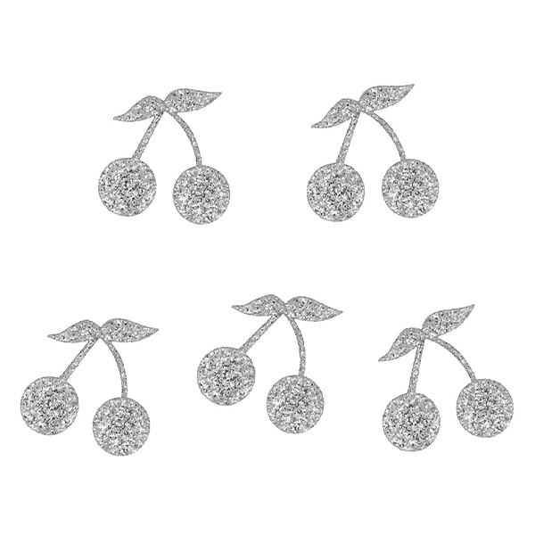 さくらんぼ✩さま　専用　アイロンシール ワッペン 『キラキラアイロンシート さくらんぼ シルバー KR-01