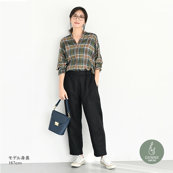yo-yo　新品タグ付◉ BLACK かぐれ リネンボリュームパンツ yo-yo様 専用 新品タグ付◉ BLACK かぐれ リネンボリューム