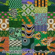 数量5から】 生地 『シーチング アフリカンプリント パッチワーク柄