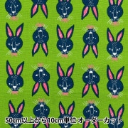 数量5から】 生地 『オックス パキットアニマル ウサギ イエロー