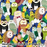 やふこ 数量5から】 生地 『オックス パワフルアニマル 鳥 パープル YGA