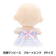 ルル柄ぬいぐるみ 半袖ワンピース ぬいぐるみ服 ワンピース 丸襟ノースリーブ ドット 赤×黒