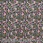 数量5から】 生地 『う早この布 綿麻キャンバス 百花 ブラック地×モカ