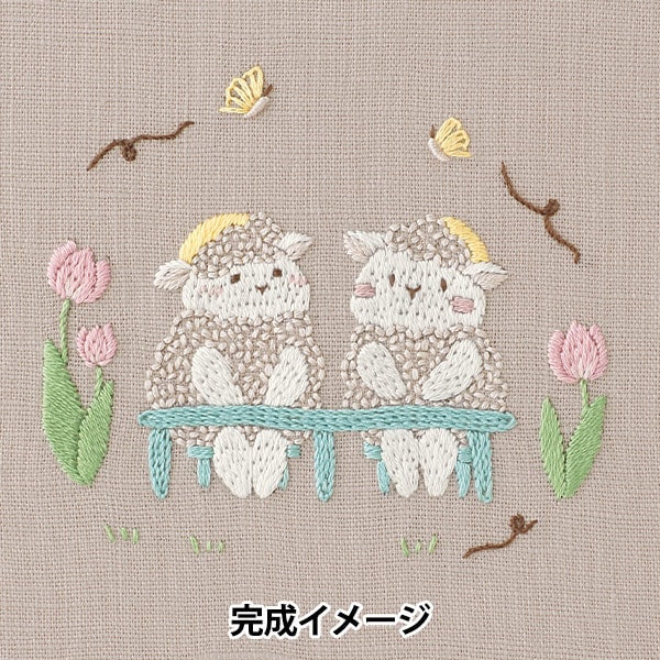 刺しゅうキット 『Chicchi 新学期を迎えるヒツジさん JPT103』 DMC