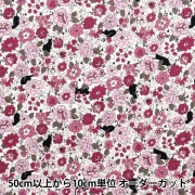 数量5から】 生地 『広幅綿麻 花柄 449840-B』 YUWA 有輪商店 コットン