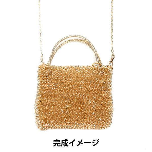 オレンジ ゴールド ハンドメイド ラメルヘンテープミニバック ラ メルヘン・テープ3mmを2カセと竹製持ち手BB-18をご購入で