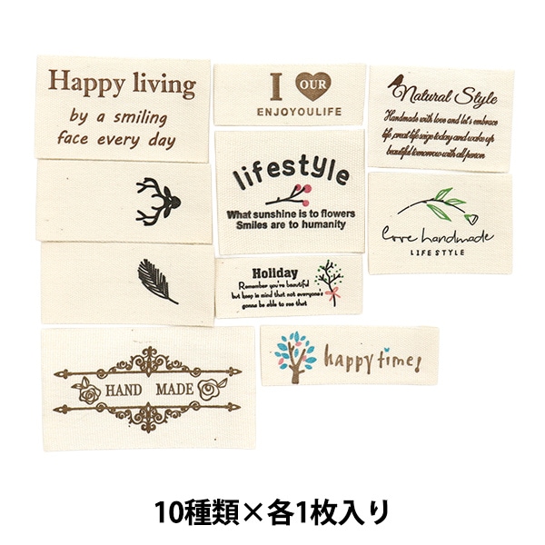 タグラベル 『コットンタグ 10種類×各1枚入り CT-03』 雑貨,ワッペン
