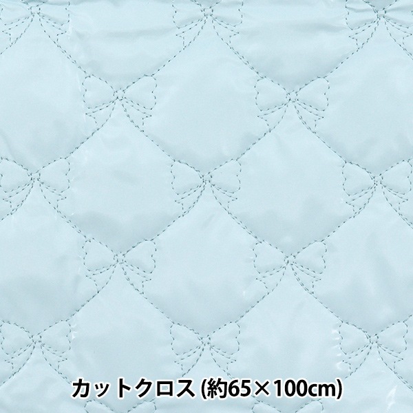 生地 『キルトカットクロス リボン柄 エナメル風 約65cm×100cm