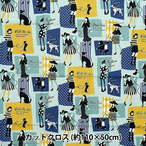 GIRLS♡生地見本 生地 『シーチング UN/NO カットクロス Girls 約110cm×50cm C-NN2313