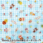 数量5から】 生地 『オックス それいけ!!アンパンマン 紺 A2100-33B