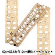 【数量5から】 手芸ブレード 『2025 ミラーブレード 約3.5cm幅 ゴールド M-908C』|ブレード|服飾