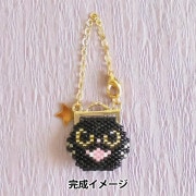 ビーズキット 『ハロウィンモンスターのがまぐちチャーム 黒猫 PB-362』 HOBBIX 京都・西陣 ホビックス|ビーズキット|ビーズ