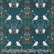 数量5から】 生地 『10番オックス キャットガーデン グリーン R9014-1C