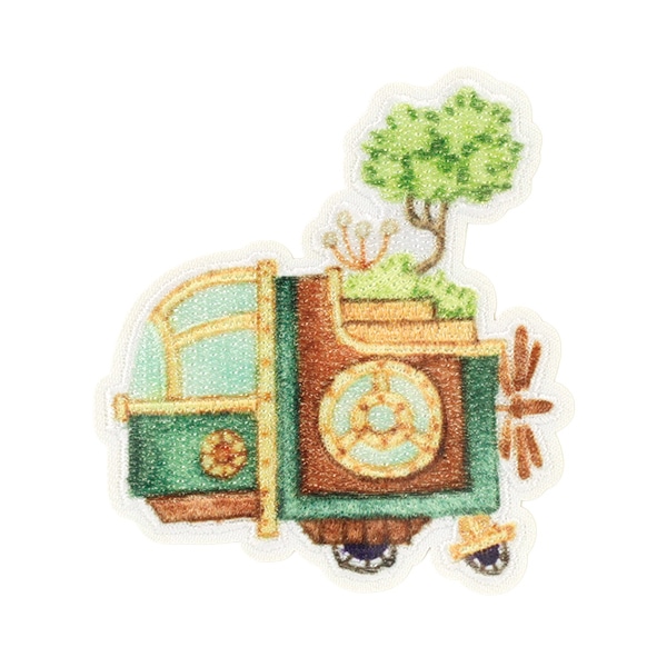 ワッペン 『空想街雑貨店 ワッペン 本植物図書館の乗り物 KUW-01