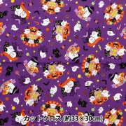 生地 『シーチング コットンプリント カットクロス 約33cm×30cm パープル PW-AP45101-1B』|種類から探す|カットクロス