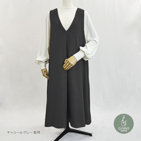 ワンピース 『WT2WAYジャンパースカート チャコールグレー SA00704-40