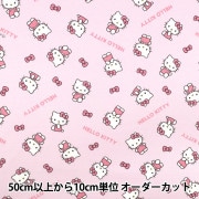 数量5から】 生地 『オックス ハローキティ さくらんぼ ピンク 832032