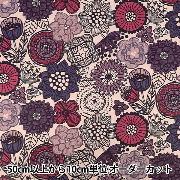 数量5から】 生地 『オックス 花柄 ピンク AP61108-2B』 生地,柄から