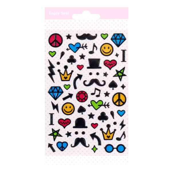 ey　シール ぷっくりシール『Enjoy Seal ぷっくりシール シンボル Akk-S6』 画材