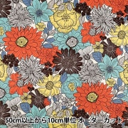 数量5から】 生地 『オックス 北欧柄 花柄 AP45805-1D』 生地,柄から