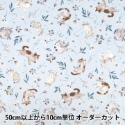 数量5から】 生地 『オックス 三毛猫 ブラウン AP52108-2B』 生地,柄