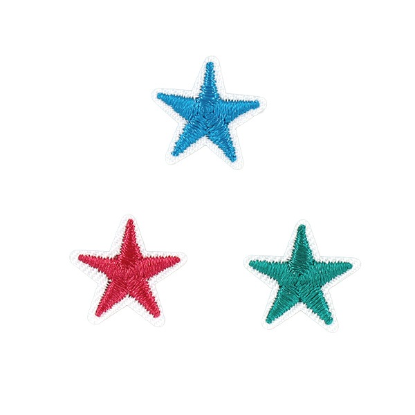 ワッペン 『刺しゅうワッペン 星 カラフル 3個入り WP-031』 雑貨