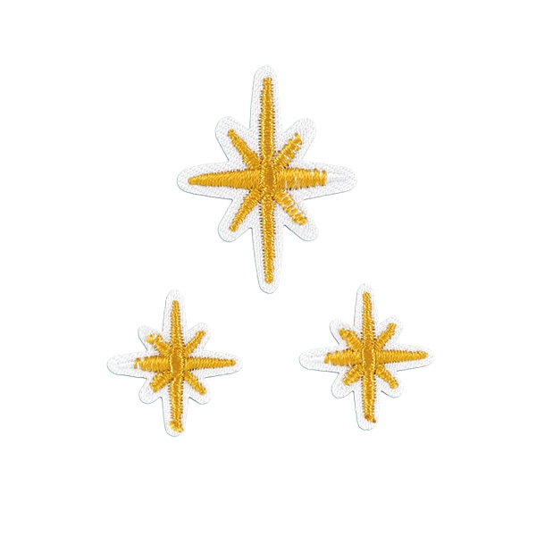 ワッペン 『刺しゅうワッペン 星 イエロー 3個入り WP-033』 雑貨