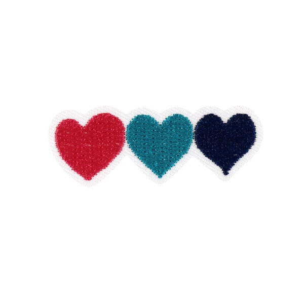テディローズ刺繍ハート型ワッペン ワッペン 『刺しゅうワッペン 3連ハート WP-039』 雑貨,ワッペン