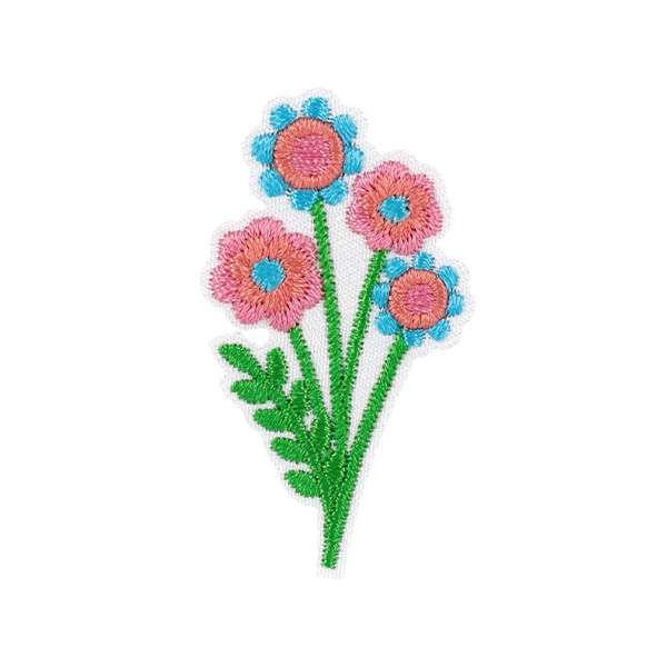 ワッペン 『刺しゅうワッペン 花 ブルー ピンク WP-044』 雑貨
