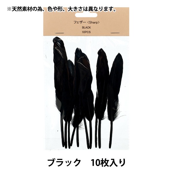 手芸材料 『フェザー 10pcs ブラック HY071166』 フラワー,用具・材料