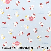 数量5から】 生地 『オックス ハローキティ さくらんぼ ブルー 832049