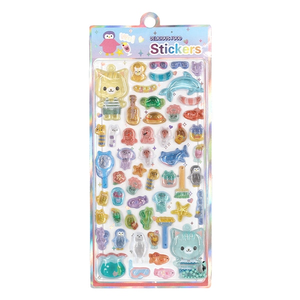 ジュリア様【フォロリピ様】【ステッカー28枚】 ぷっくりシール 『きらきらCUTEシール デリシャスフード ステッカー