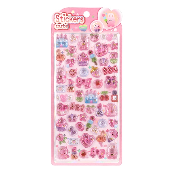 ぷっくりシール ピンク 09 ぷっくりシール 『きらきらCUTEシール ステッカー キュート キューティ