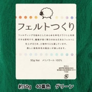 羊毛フェルト 『フェルトつくり 約15g入り グリーン 40番色』 手芸