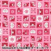 数量5から】 生地 『オックスキルト ハローキティ ベーシックリボン