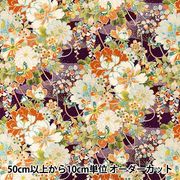 数量5から】 生地 『スケア花金和柄 花鳥風月 紺 B850629Z-1-3』 生地