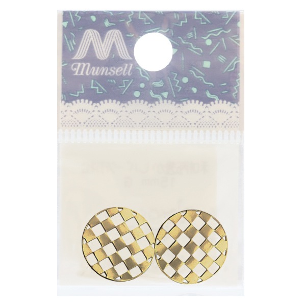 アクセサリー素材 『和柄透かしパーツ 市松 15mm ゴールド CM4960-201