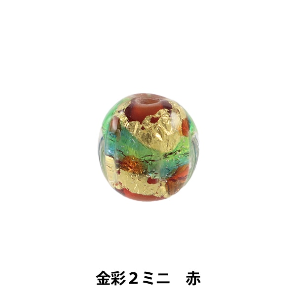 手芸金具 『とんぼ玉 金彩2ミニ 赤』 ビーズ,ガラスビーズ| ホビー材料