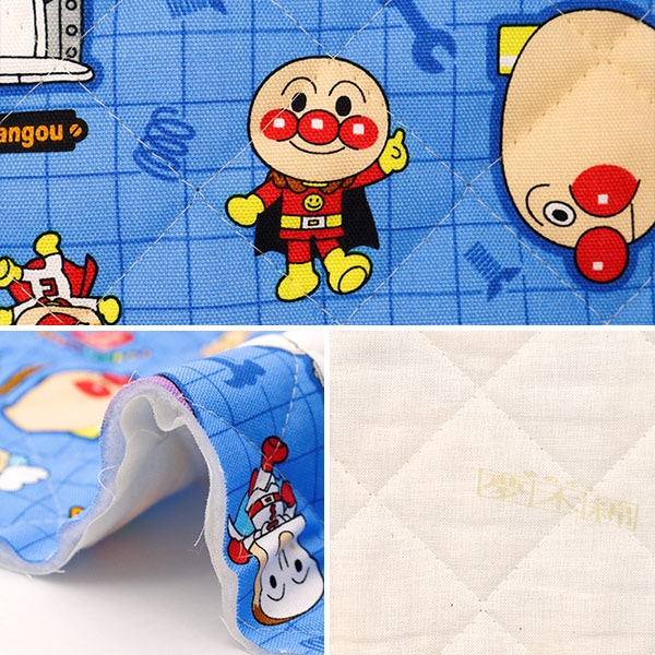 数量5から】 生地 『オックスキルト それいけ!アンパンマン ブルー