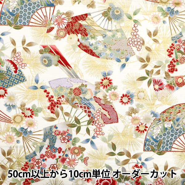 数量5から】 生地 『サテンスラブ 色彩文様 鶴 レッド AP42901